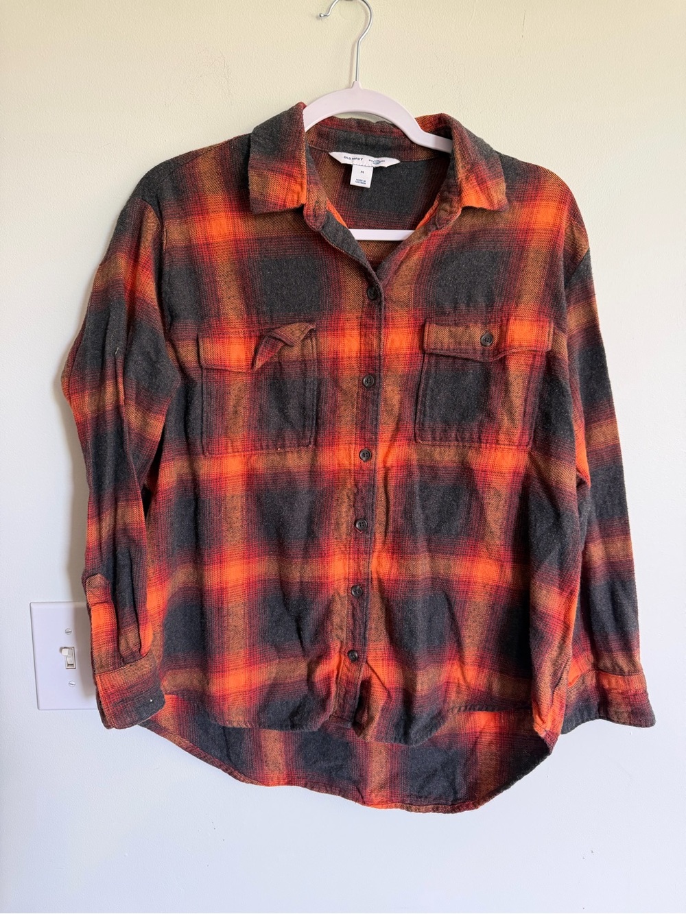 Taylor Swift Evermore Old Navy Boyfriend Fit Cozy Brushed Plaid Button Down